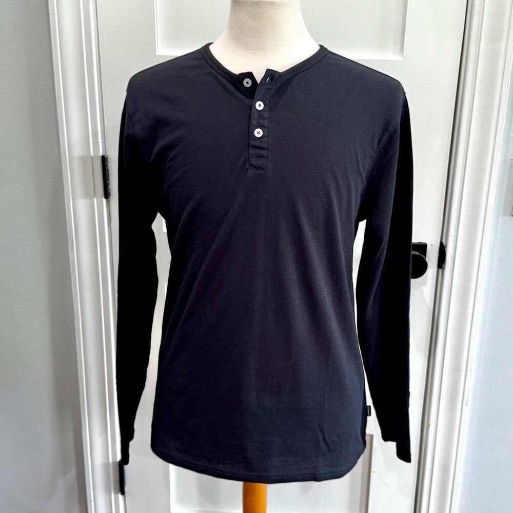 Stone Rose Trailblazer Black Henley Shirt. Large.